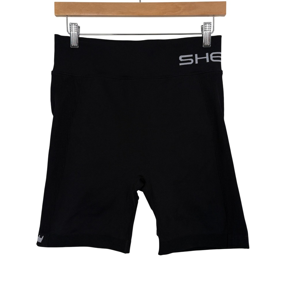SHEFIT Women Biker Shorts Size 1 Luxe (S) Black Scrunch Butt High Waist 140008
